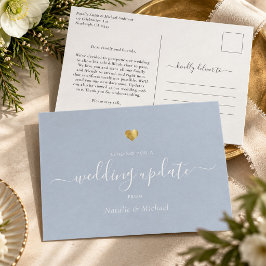 Hochzeitsupdate Elegantes Skript Gold Hell Staubbl Postkarte