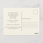 Hochzeitsupdate-Foto Postkarte (Rückseite)