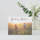 Hochzeitsupdate-Foto Postkarte (Stehend Vorderseite)