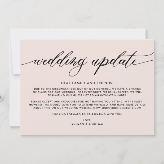 Hochzeitsupdate | Kleinere Hochzeitsankündigung Ankündigung (Vorderseite)