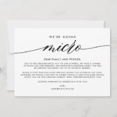 Hochzeitsupdate | Wir machen Micro Ankündigung (Vorderseite)