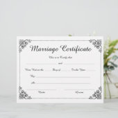 Hochzeitsurkunde für die Blumengrenzen (Stehend Vorderseite)