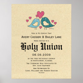 Hochzeitsurkunde "Heilige Ehe" Poster