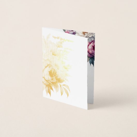 Hochzeitsvektor pastel floral folienkarte (Vorderseite)