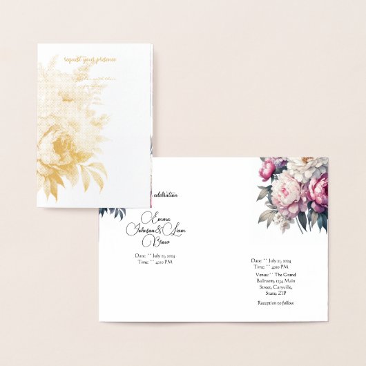 Hochzeitsvektor pastel floral folienkarte (Anzeige)