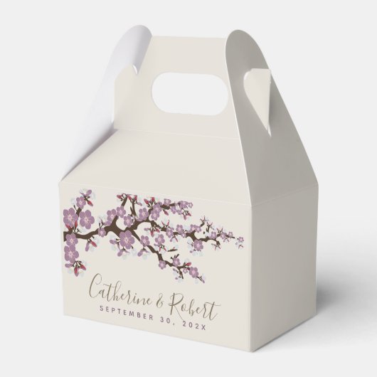 Hochzeitsveranstaltung Cherry Blossom Lila Gefälli Geschenkschachtel (Vorderseite)