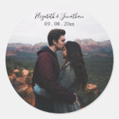 Hochzeitsveranstaltung für personalisiertes Foto Runder Aufkleber (Vorderseite)