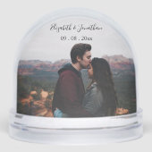 Hochzeitsveranstaltung für personalisiertes Foto Schneekugeln (Vorderseite)