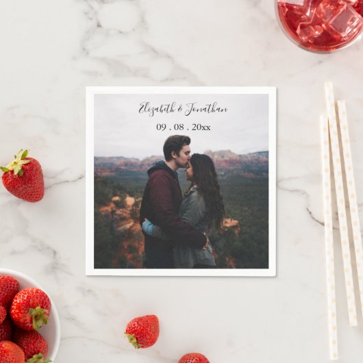 Hochzeitsveranstaltung für personalisiertes Foto Serviette (Beispiel)