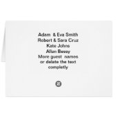 Hochzeitsveranstaltung für verzierte Tischnummer i (Rückseite Horizontal)