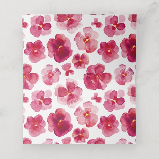 Hochzeitsveranstaltung in Roter Wasserfarbe Platzkarte (Innenseite Aufgefaltet)