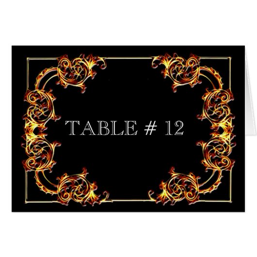 Hochzeitsveranstaltung in Schwarz-Gold-Tischnummer (Vorderseite (Horizontal))