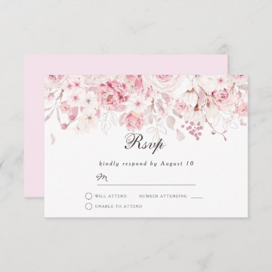 Hochzeitsveranstaltung mit Blütenfarbe RSVP Karte (Vorne/Hinten)