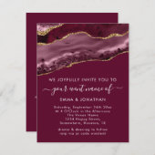 Hochzeitsveranstaltung QR Code Burgundy Gold Marbl (Vorne/Hinten)