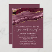 Hochzeitsveranstaltung QR Code Burgundy Gold Rose (Vorne/Hinten)