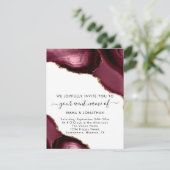 Hochzeitsveranstaltung QR Code Burgundy Gold White (Stehend Vorderseite)