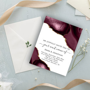 Hochzeitsveranstaltung QR Code Burgundy Gold White