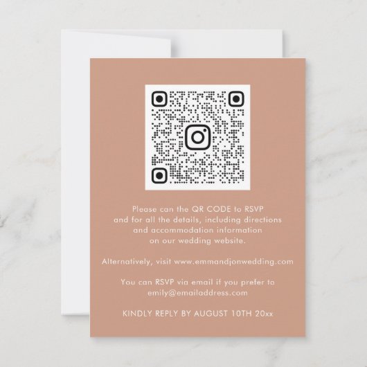 Hochzeitsveranstaltung - QR Code Rose Gold Border (Rückseite)