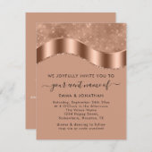 Hochzeitsveranstaltung - QR Code Rose Gold Border (Vorne/Hinten)