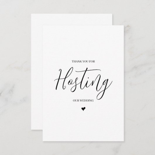 Hochzeitsverkäufer Dankeschön Karte - Ort (Vorne/Hinten)