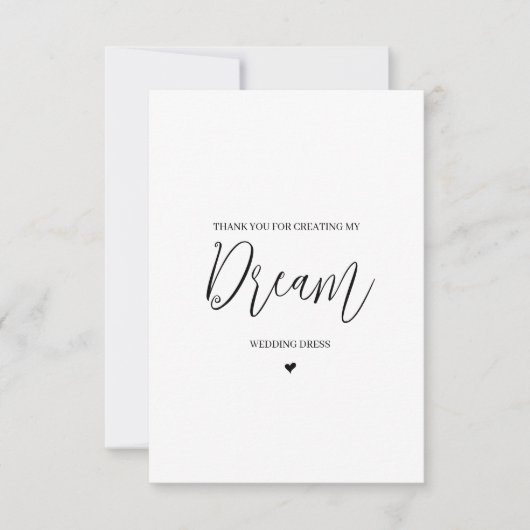 Hochzeitsverkäufer Dankeschön Karte - Seamstress (Vorderseite)