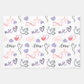 Hochzeitsverpackungs-Set für Geschenke und Dusche. Geschenkpapier Set (Vorderseite)