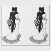 Hochzeitsverpackungspapier weiß und schwarz geschenkpapier (Flach)