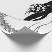 Hochzeitsverpackungspapier weiß und schwarz geschenkpapier (Ecke)