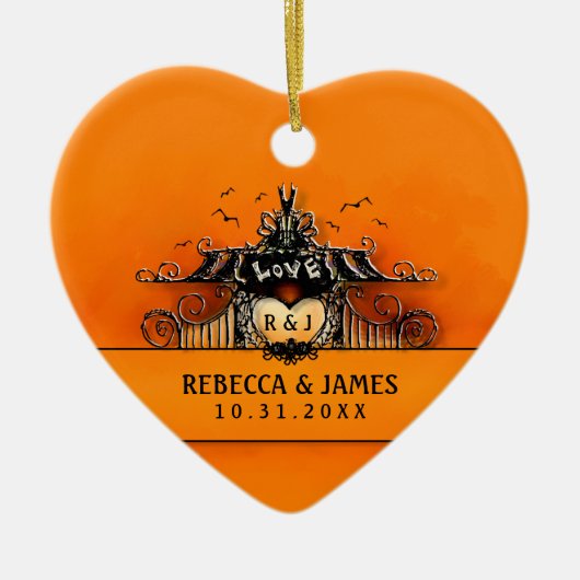 Hochzeitsverzierung - Halloween-Liebe Keramik Ornament (Vorne)