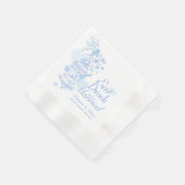 Hochzeitsvögel fressen Getränke verheiratete blaue Serviette (Ecke)