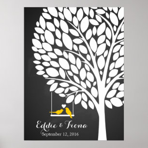 Hochzeitsvogel gelb poster