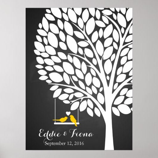 Hochzeitsvogel gelb poster (Vorne)