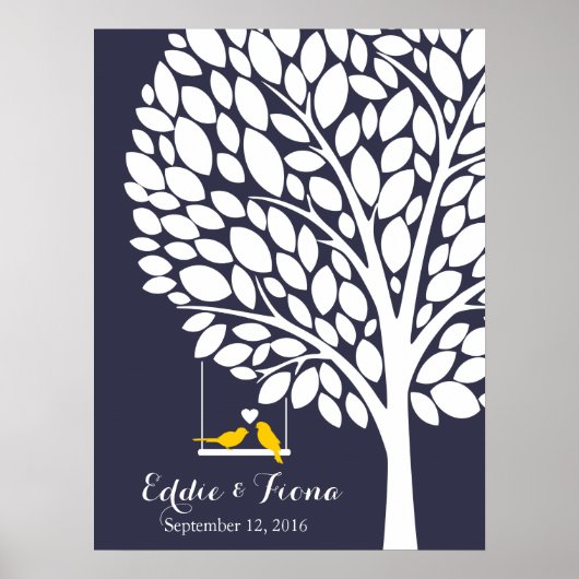 Hochzeitsvogel gelb poster (Vorne)