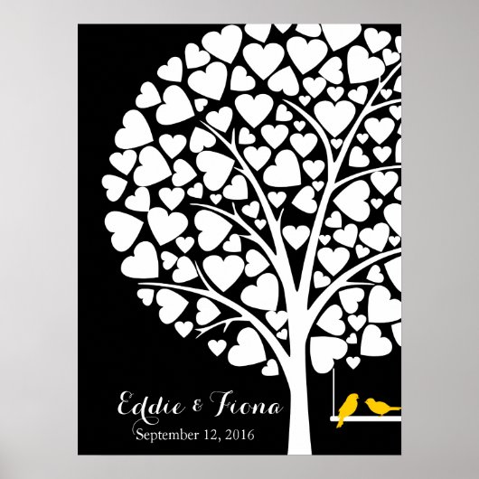 Hochzeitsvogel gelb poster (Vorne)