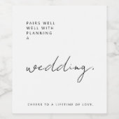 Hochzeitsvorbereitung Weinetikett (Einzelnes Label)