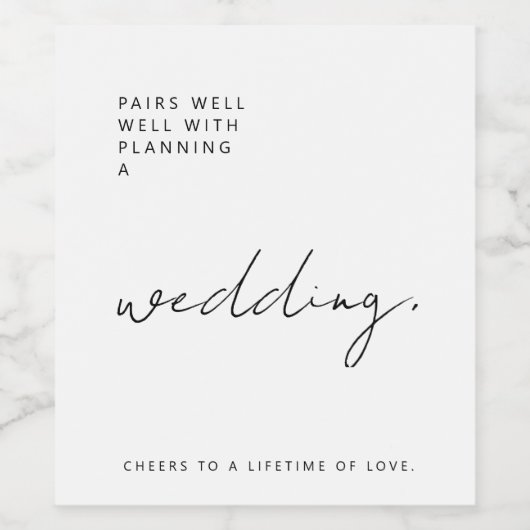 Hochzeitsvorbereitung Weinetikett (Einzelnes Label)