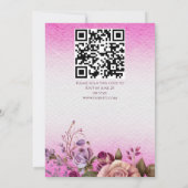 Hochzeitsvorlage für lila-rosa Pflaume-Rose Einladung (Rückseite)