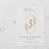 Hochzeitsvorlage für Monogramm Einladung (Vorne/Hinten)