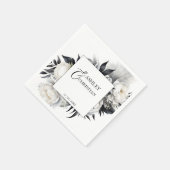 Hochzeitsvorlage für Schwarzweiß-Blume Serviette (Ecke)