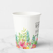 Hochzeitsvorlage für tropische Blume-Border Paper Pappbecher (Rechts)