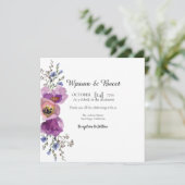 Hochzeitsvorlagenvektor mit schöner Blumenplatte Einladung (Stehend Vorderseite)