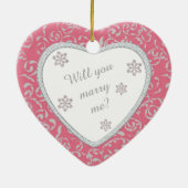 Hochzeitsvorschlag Rosa Damask Imitate Diamant Keramikornament (Hinten)