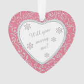 Hochzeitsvorschlag Rosa Damask Imitate Diamant Ornament (Vorderseite)