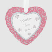 Hochzeitsvorschlag Rosa Damask Imitate Diamant Ornament (Rückseite)