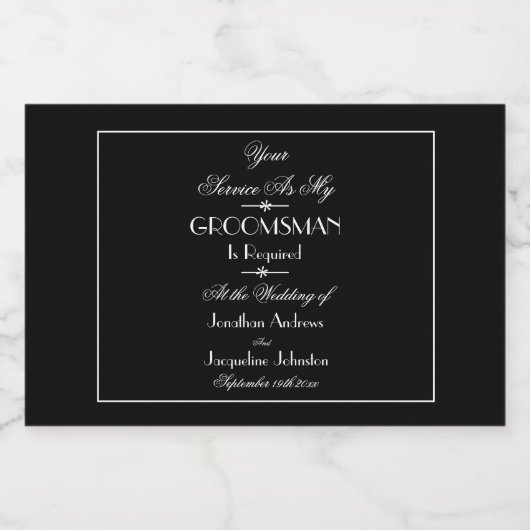 Hochzeitsvorschlag wird mein Trauzeuge Mini sein Alkoholflaschenetikett (Einzelnes Label)