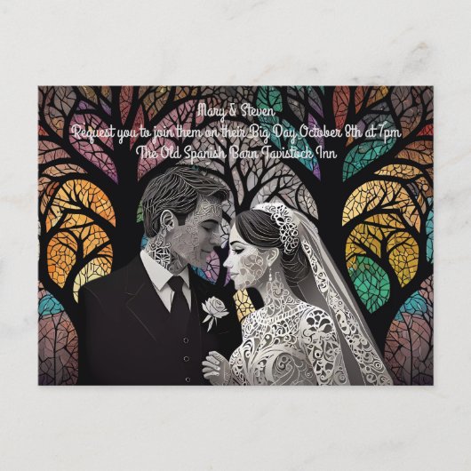 Hochzeitsvorstellungen und Geschenke Ankündigungspostkarte (Vorderseite)