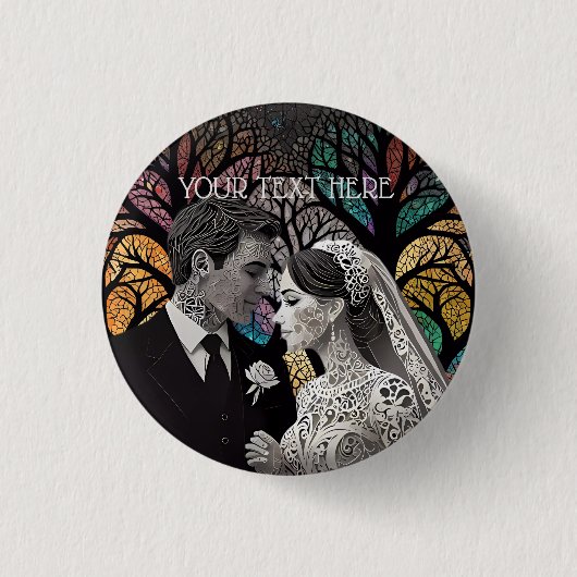 Hochzeitsvorstellungen und Geschenke Button (Vorderseite)