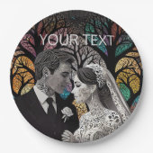 Hochzeitsvorstellungen und Geschenke Pappteller (Vorderseite)