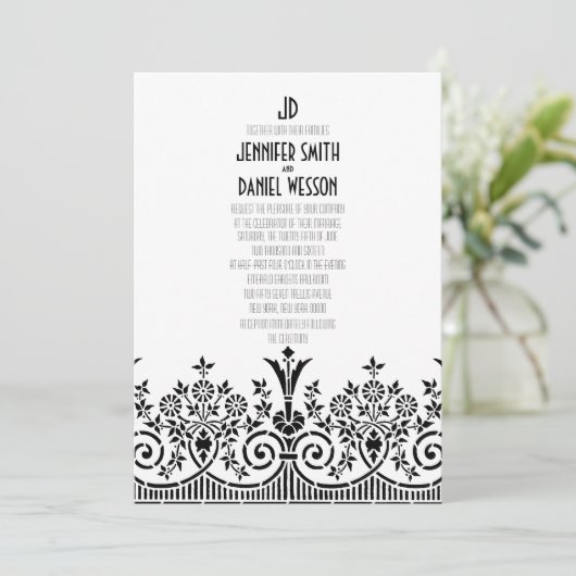 Hochzeitsvortrag der 1920er Jahre Einladung (Stehend Vorderseite)