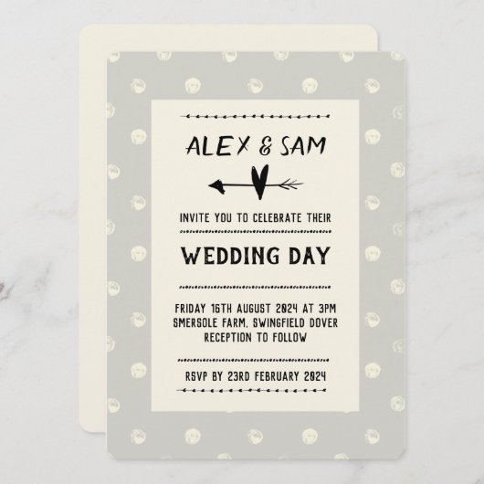 Hochzeitsvortrag Modernes Design Einladung (Vorne/Hinten)